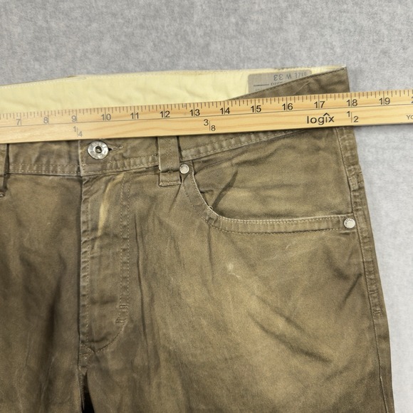 Diesel Thavar-A Pants Mens 33x34 Brown Chino Style Stretch Button Fly - Picture 9 of 13